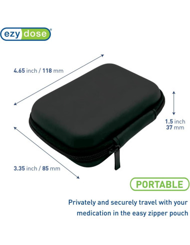 Estuche de Pastillas Ezy Dose Duro 8 Compartimentos Negro