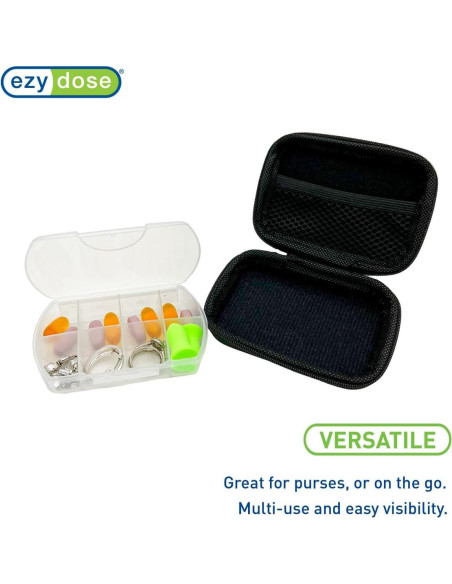 Estuche de Pastillas Ezy Dose Duro 8 Compartimentos Negro Estuche de Pastillas Ezy Dose Duro 8 Compartimentos Negro
