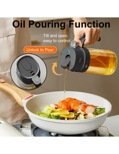 Rociador de Aceite Whisary 550 ml Reutilizable para Cocina Rociador de Aceite Whisary 550 ml Reutilizable para Cocina