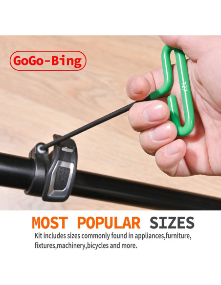 Juego de Llaves Allen GogoBing T - 24 Piezas Métricas y SAE Juego de Llaves Allen GogoBing T - 24 Piezas Métricas y SAE