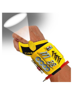 Pulsera Magnética MEBTOOLS con Linterna y Cinta Métrica 1.5m