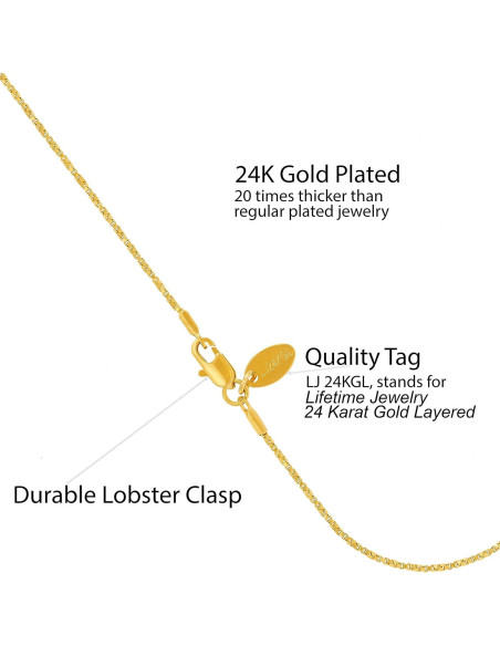 Pulsera de Tobillo de Oro 24k Lifetime 25.4 cm para Mujeres Pulsera de Tobillo de Oro 24k Lifetime 25.4 cm para Mujeres