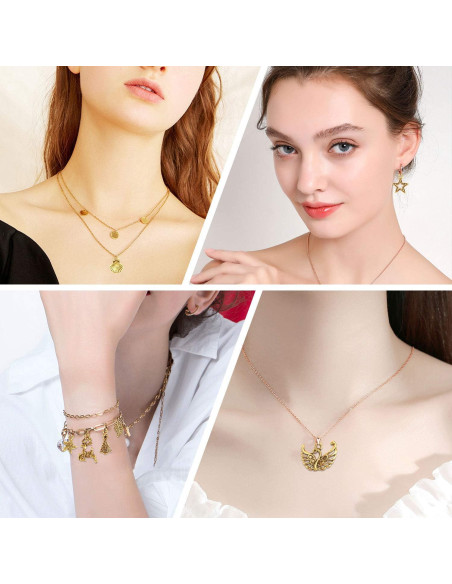 200 Piezas Encantos de Oro Antiguo SANNIX para Joyería DIY 200 Piezas Encantos de Oro Antiguo SANNIX para Joyería DIY