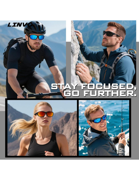 Gafas de sol deportivas polarizadas LINVO UV400 para hombre y mujer Gafas de sol deportivas polarizadas LINVO UV400 para hombre y mujer