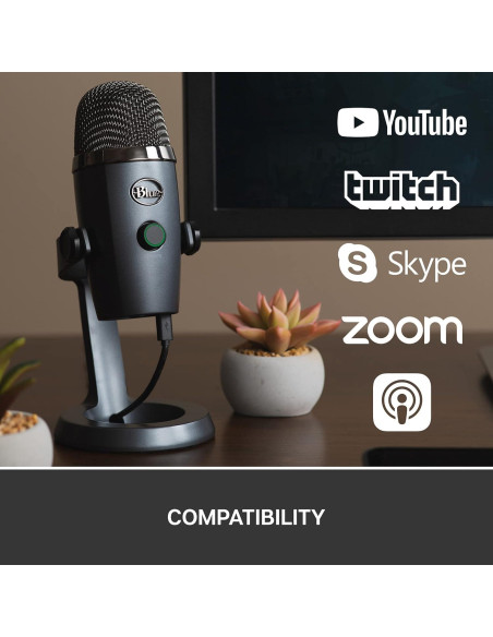 Micrófono USB Blue Yeti Nano Gris para Streaming y Podcasting Micrófono USB Blue Yeti Nano Gris para Streaming y Podcasting