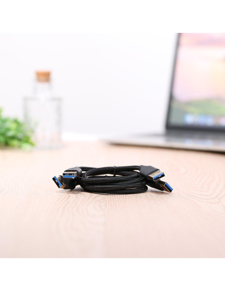 Cable USB 3.0 Tipo A Macho a Macho 1.5ft Besgoods - Paquete de 2 Cable USB 3.0 Tipo A Macho a Macho 1.5ft Besgoods - Paquete de 2