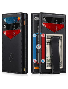 Billetera delgada ZALVEX para hombres con bloqueo RFID y clip