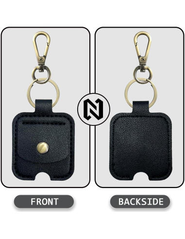Funda de Llave de Cuero Negro para Hombres y Mujeres