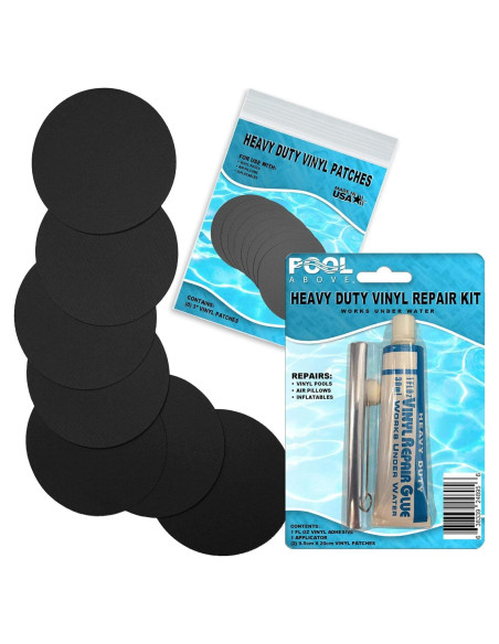 Kit de Parcheo de Vinilo Pool Above - 8 Parches 5.1cm + Pegamento Kit de Parcheo de Vinilo Pool Above - 8 Parches 5.1cm + Pegamento
