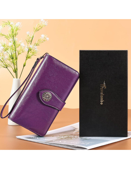 Billetera de Mujer Travelambo con Bloqueo RFID y Gran Capacidad Billetera de Mujer Travelambo con Bloqueo RFID y Gran Capacidad