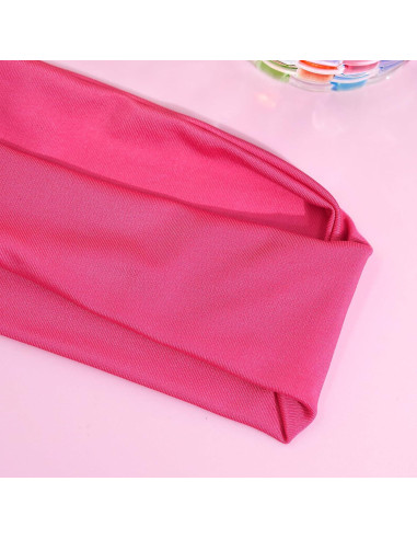 Diadema Neón Rosa Brillante Retro para Fiesta y Fitness