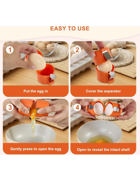 Abre Huevos Manual MBWJWTXQ Acero Inoxidable Naranja 40.8g Abre Huevos Manual MBWJWTXQ Acero Inoxidable Naranja 40.8g
