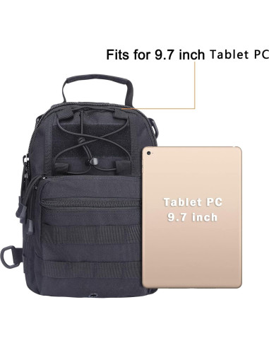 Mochila Táctica G4Free Sling Negra 7L Compacta y Ligera