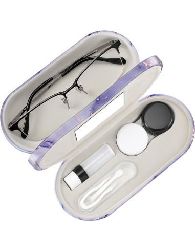 Estuche 2 en 1 Fintie para Gafas y Lentes de Contacto con Espejo
