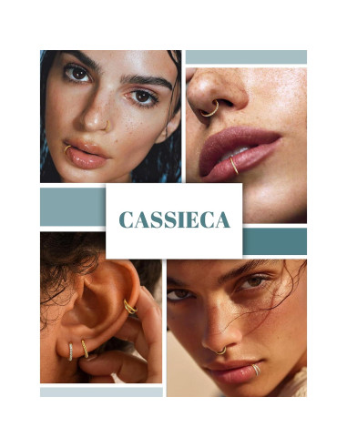 Aros de Nariz CASSIECA 5Pcs Acero Quirúrgico Hipoalergénico
