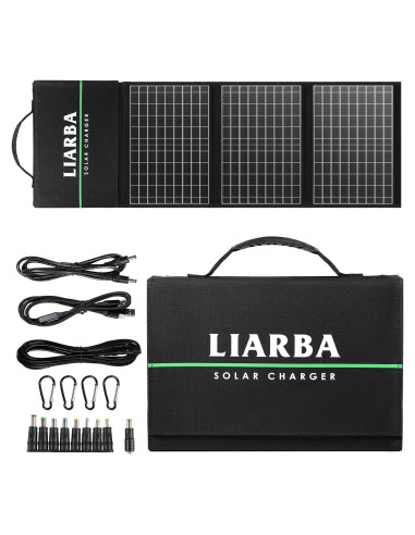 Panel Solar Plegable Liarba 60W USB QC3.0 Camping