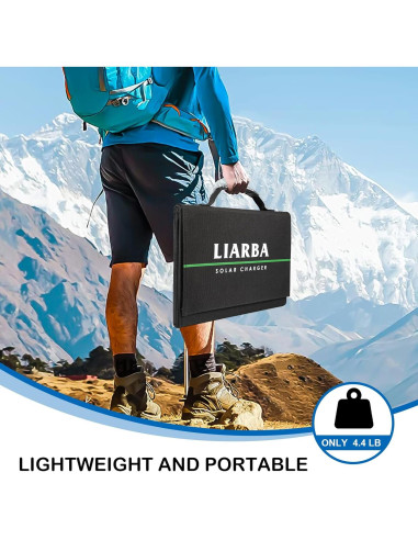 Panel Solar Plegable Liarba 60W USB QC3.0 Camping