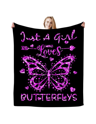 Manta de Franela Mariposa JEBROWN 127x102cm Suave y Cálida