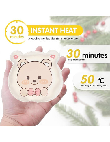 Calentadores de Manos Reutilizables KUKUGO - 4 Oso, Calor Instantáneo