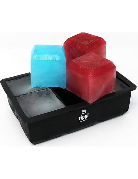 Bandeja de Hielo Rippl de Silicona - 6 Cavidades Grandes - Set de 2 Bandeja de Hielo Rippl de Silicona - 6 Cavidades Grandes - Set de 2