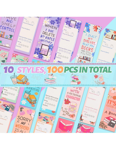 Marcadores de Página LiYiQ 100 Pcs Doble Cara Coloridos