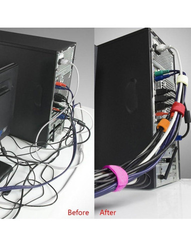 Bridas Reutilizables PASOW 50pcs 7" Multi-color para Cables