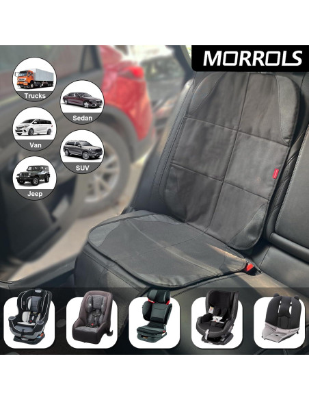 Protector de Asiento de Coche MORROLS Negro Antideslizante Protector de Asiento de Coche MORROLS Negro Antideslizante
