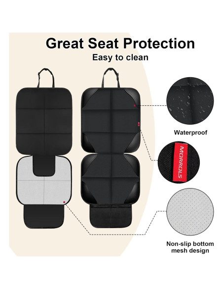 Protector de Asiento de Coche MORROLS Negro Antideslizante Protector de Asiento de Coche MORROLS Negro Antideslizante