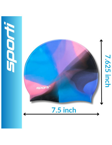 Gorro de natación Sporti de silicona multicolor 19.4 cm
