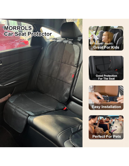 Protector de Asiento de Coche MORROLS Negro Antideslizante Protector de Asiento de Coche MORROLS Negro Antideslizante