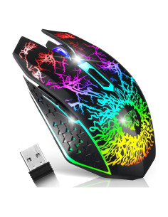 Ratón Gaming Inalámbrico VEGCOO C24BKN 6 Botones 7 LED