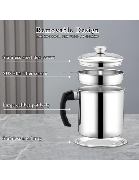 Contenedor de Grasa de Tocino Berglander 1.4L Acero Inoxidable Contenedor de Grasa de Tocino Berglander 1.4L Acero Inoxidable