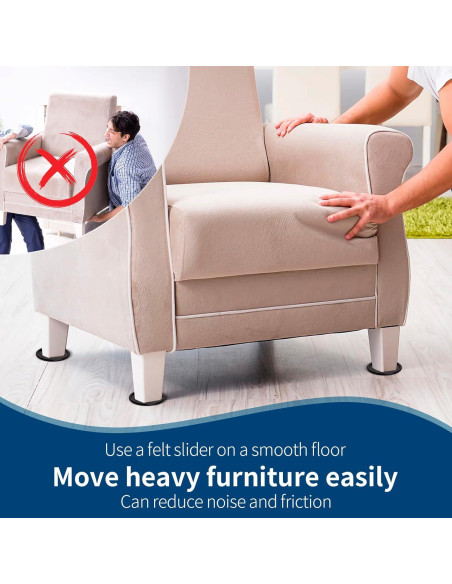 Tazas de Fieltro Reutilizables Ezprotekt 1.6" para Muebles - 16 Pcs Tazas de Fieltro Reutilizables Ezprotekt 1.6" para Muebles - 16 Pcs