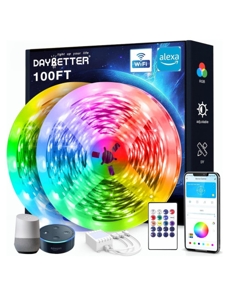 Tira LED Inteligente DAYBETTER 30,48 m RGB Control App Tira LED Inteligente DAYBETTER 30,48 m RGB Control App