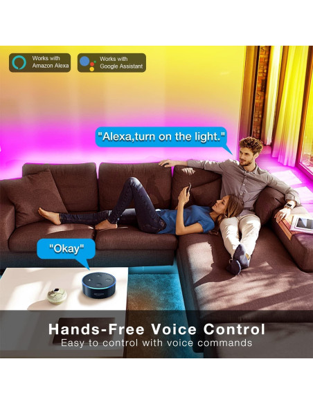 Tira LED Inteligente DAYBETTER 30,48 m RGB Control App Tira LED Inteligente DAYBETTER 30,48 m RGB Control App
