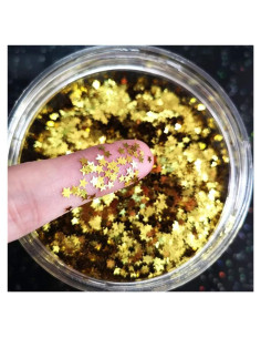 Confeti de Estrellas Brillantes JHere 10g 3mm Oro