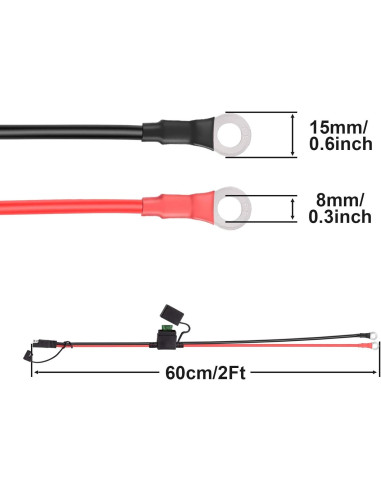 Conector de Batería SAE iGreely 10 AWG 60cm para Coche y Moto