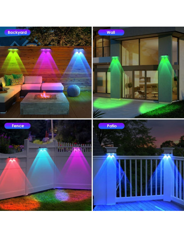 Luces Solares LIANGLOME 8PK RGB y Blanco Cálido IP65