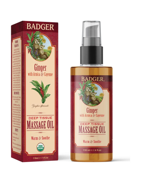 Aceite de Masaje Badger 100% Orgánico Jengibre 118 ml Aceite de Masaje Badger 100% Orgánico Jengibre 118 ml