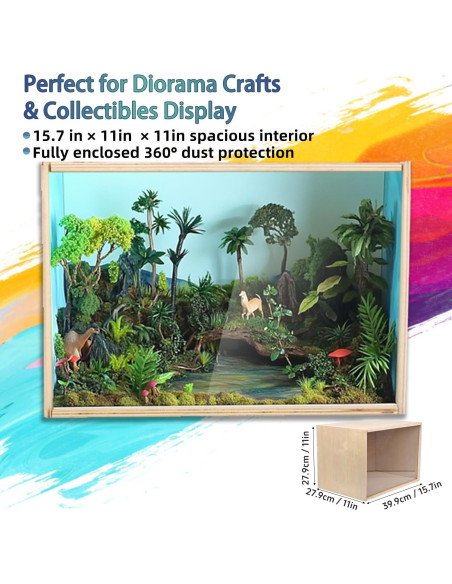 Caja de Diorama de Madera iLAND 39.9x27.9x27.9cm para Miniaturas Caja de Diorama de Madera iLAND 39.9x27.9x27.9cm para Miniaturas