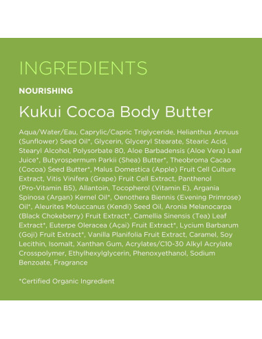 Manteca Corporal Nutritiva Andalou Naturals Kukui Cocoa 227 g