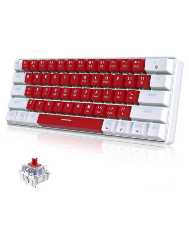 Teclado Mecánico Snpurdiri 60% Con Cable LED Blanco
