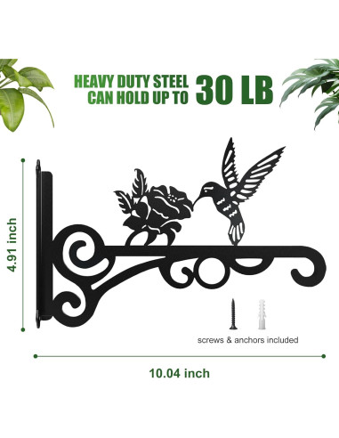 Soporte de Planta Estético RANRTI 2-Pack 25.5cm Hierro Colibrí