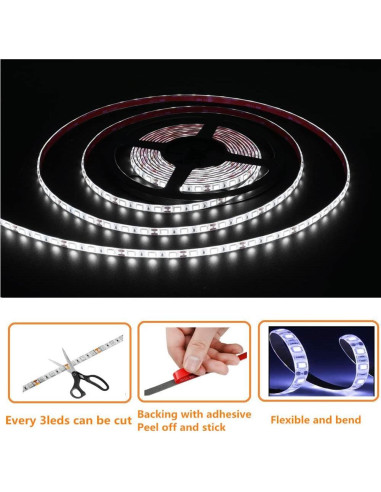 Luces de tira LED HOKIION 10m blancas impermeables para barcos
