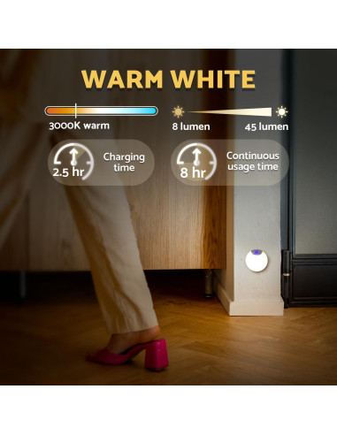 Luz Nocturna Recargable con Sensor de Movimiento 2-Pack