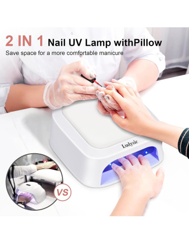 Lámpara UV LED para Uñas Ludysic 48W con Sensor y Almohadilla