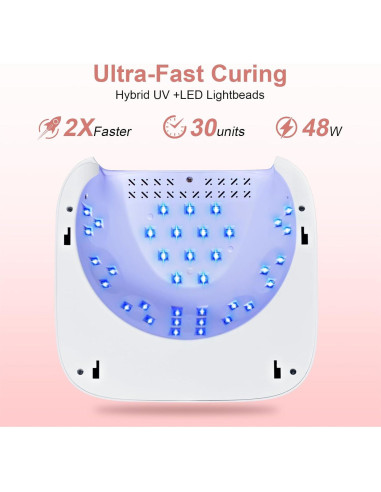Lámpara UV LED para Uñas Ludysic 48W con Sensor y Almohadilla