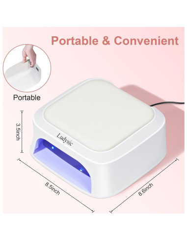 Lámpara UV LED para Uñas Ludysic 48W con Sensor y Almohadilla