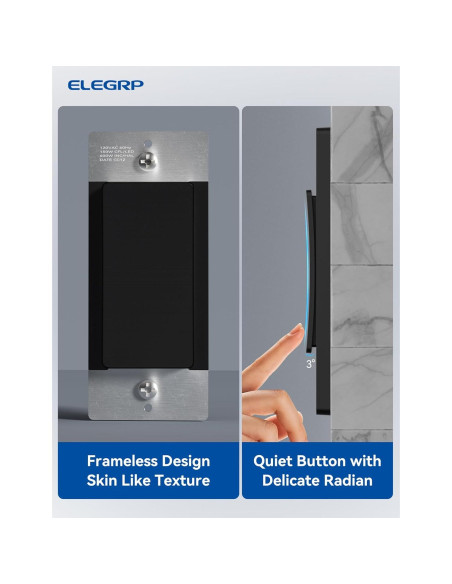 Interruptor de Luz Inteligente ELEGRP Wi-Fi 2.4GHz Negro Interruptor de Luz Inteligente ELEGRP Wi-Fi 2.4GHz Negro