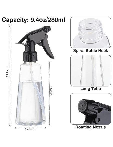 Botellas de Spray D Dymoece 280ml Paquete de 2 para Plantas y Limpieza Botellas de Spray D Dymoece 280ml Paquete de 2 para Plantas y Limpieza